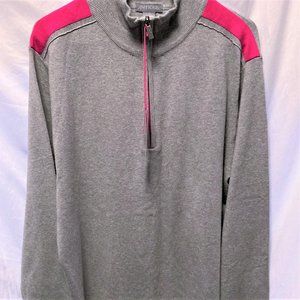 NWT Men golf sweater L Antiqua 100563 casual classy grey pink DISCOUNT SHIPPING!